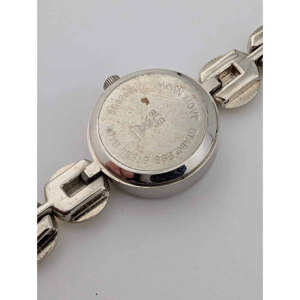 Women's Quartz Watch 22mm Case White Enamel‎ Band 6.5